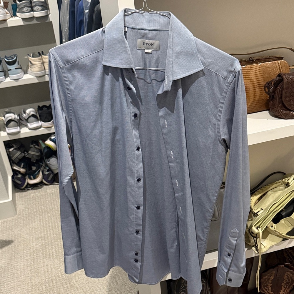 Eton Light Blue Men's Dress Shirt (Slim 16 41)